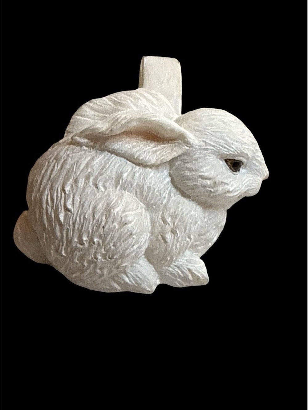 Spring Easter White Bunny Rabbit Napkin Ring Holders Resin Set of 4 - Picture 4 of 8